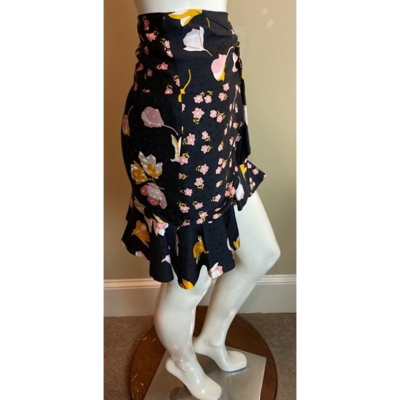 Self-Portrait Mixed Floral Ruffle Skirt NEW - Picture 6 of 13